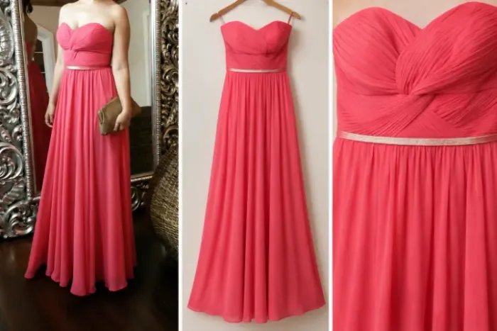 Vestido Longo Festa Coral Tomara Que Caia 38/40