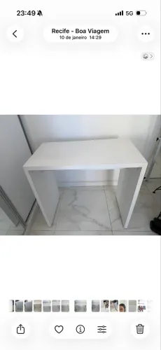 Mesa de Estudos / Escritório Branca - Compacta e Moderna