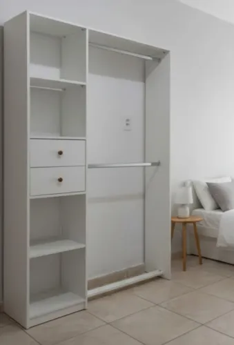 Closet vazado com lateral e gavetas