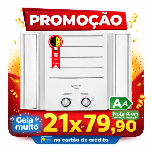 AR CONDICIONADO JANELA 7500 MIDEA NOVO NOTA GARANTIA 01 ANO CARTÃO 21XR$ 79,90 SOMOS LOJA
