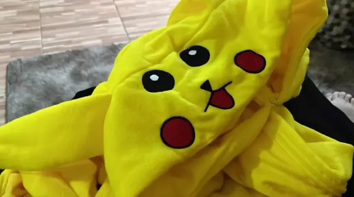 Pijama Pikachu Adulto Com Capuz - Tamanho G