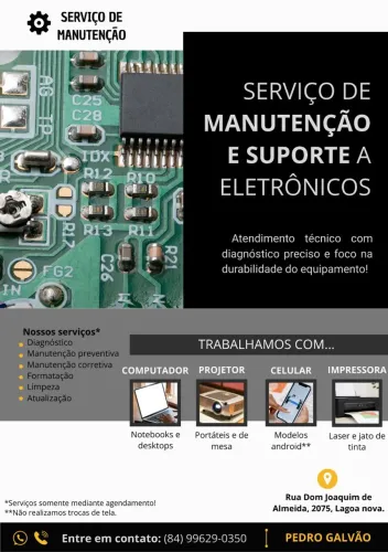 Serviços de manutenção e suporte a eletrônicos