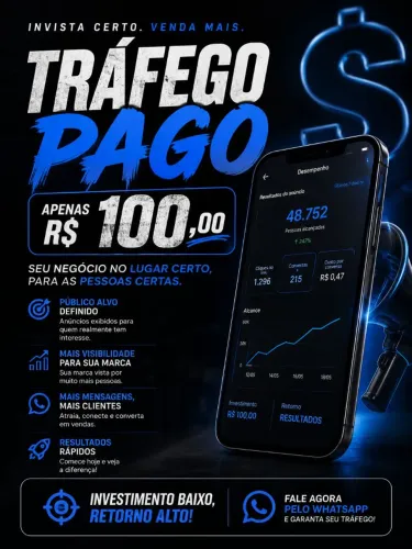 Tráfego Pago por R$ 100 | Divulgue seu Negócio e Alcance Mais Clientes