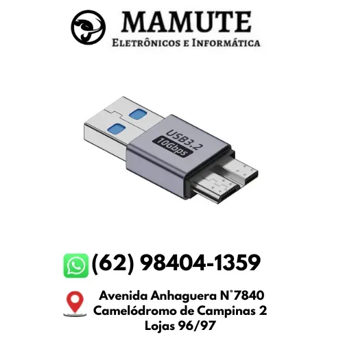 Adaptador USB Macho para Micro-B Macho HD Externo | Usb 3.2 10Gbps - Hrebos