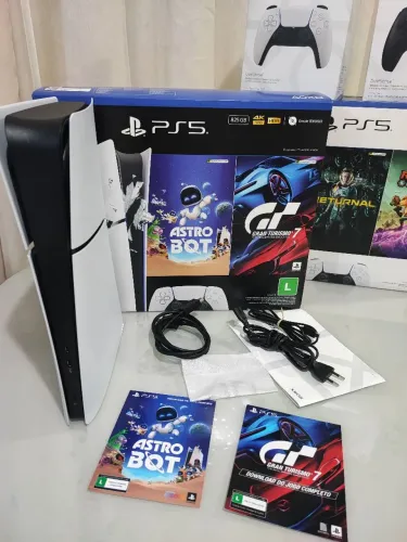 PS5 slim Digital semi-novo completo na caixa
