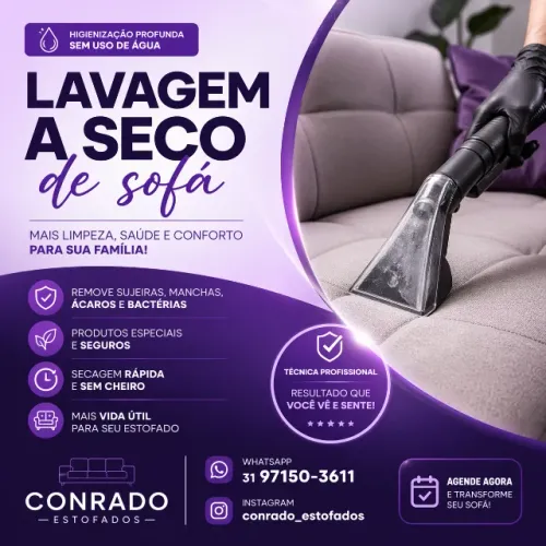 Higienização de sofá, estofados, colchão, cadeira,  artigos infantil