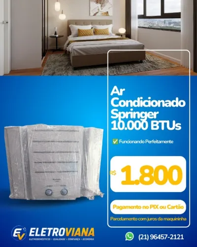 Ar Condicionado Springer 10.000 BTUs - NOVO (Sem Uso!)