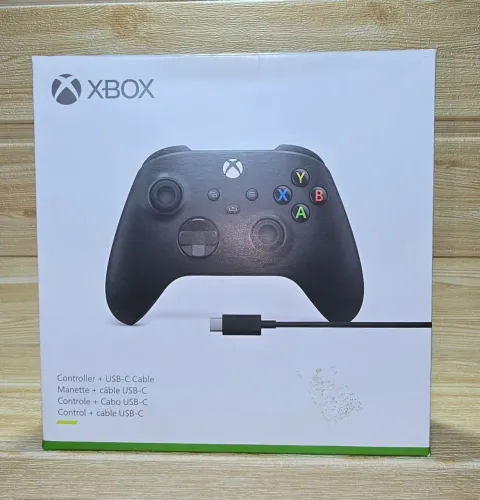 Controle Joypad Xbox Series Wireless + Cabo USB C Preto 