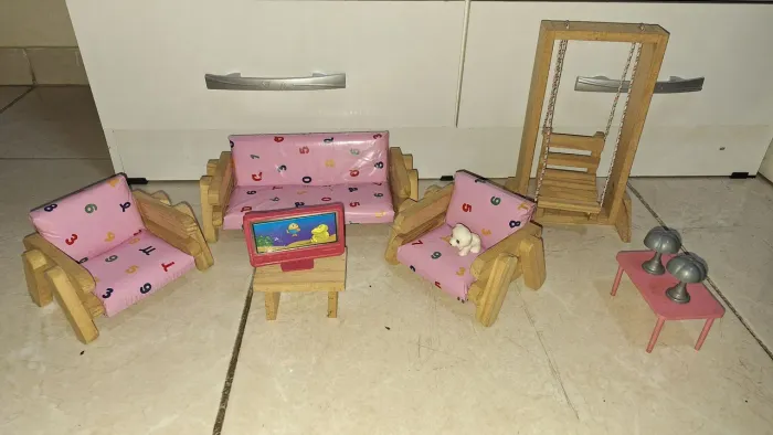 Conjunto de Mini Móveis para Barbie- Sala Completa
