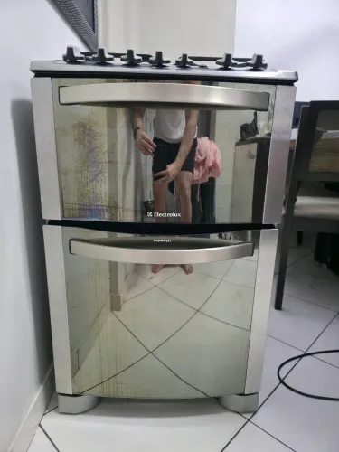 Fogão Electrolux 4 Bocas Duplo Forno Inox Espelhado