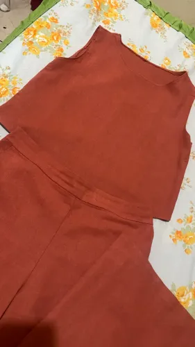 Conjunto linho pantalona G usei uma vez