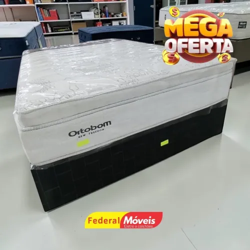 Cama Box Ortobom Casal 138x188cm Colchão e Base - Solicite Catálogo 