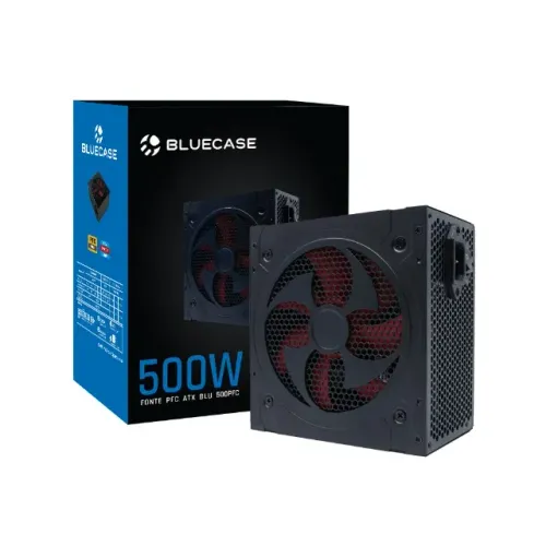 Fonte Bluecase 500w 120mm Atx Pfc Passivo C/cabo Flat Cmps2-Loja Fs