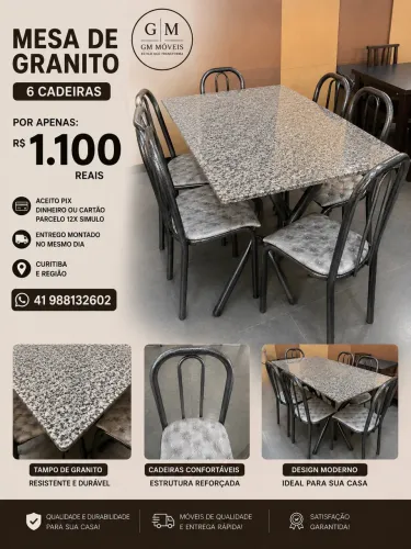 Mesa com 6 cadeiras - entregamos hoje