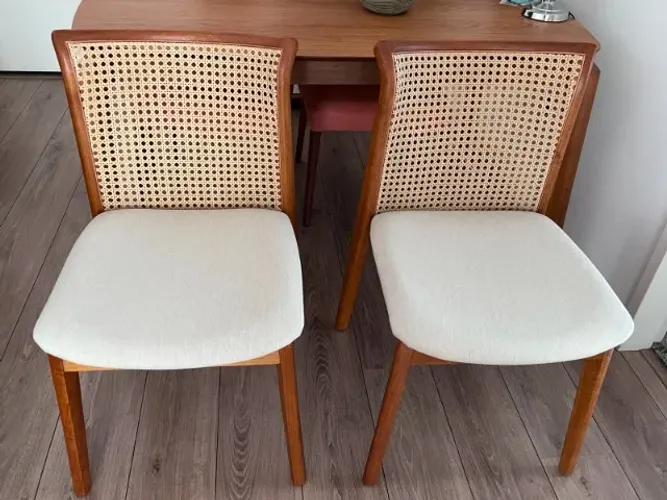 conjunto de 2 cadeiras de jantar palhinha