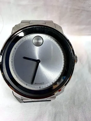 Relógio Movado Bold Large 3600257 Swiss Made Mostrador Prateado