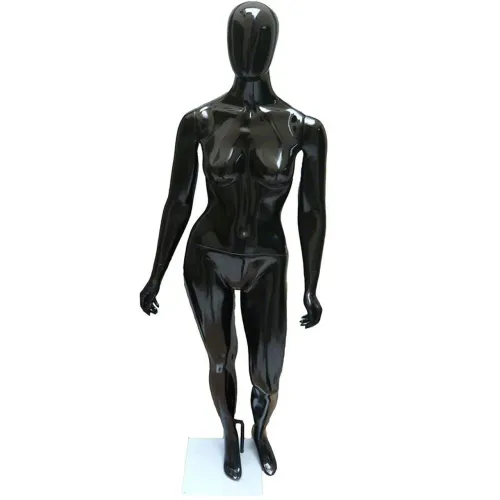 Manequim de Fibra Feminino Preto (Com Base de Vidro)