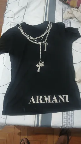 Camisa Armani Exchange preta, Tamanho G