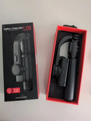 Gimbal L08 Estabilizador para Celular + Tripé e Selfie Stick