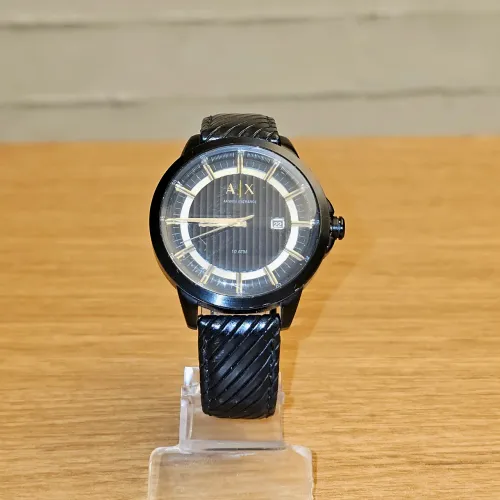 Armani Exchange AX2266 Analógico de Quartzo Preto com Pulseira de Couro