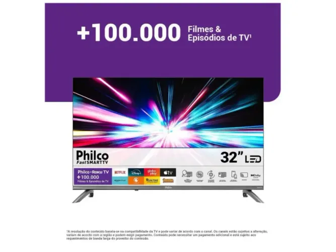 Smart TV 32" Philco P32CRB Roku TV