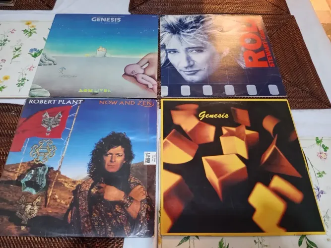 Lote 4 LPs Vinil Raro - Genesis + Robert Plant Led Zeppelin + Rod Stewart