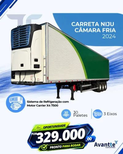 CARRETA FRIGORÍFICA NIJU - 3 EIXOS - 2024