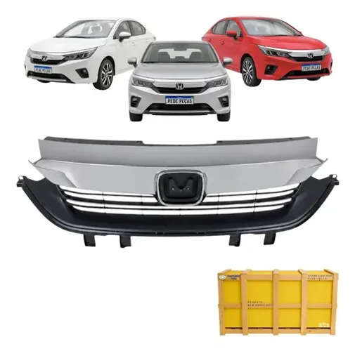 Grade Frontal Honda City 2022 A 2024 Moldura Cromada Nova Preto Cromado / Fosco