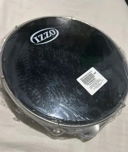 PANDEIRO 10 POL ABS PRETO C/PELE PRETA IZZO