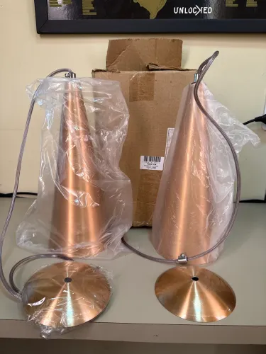 Lustre pendente big cone verniz cobre