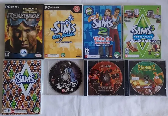 Lote de jogos com 8 jogos de PC 