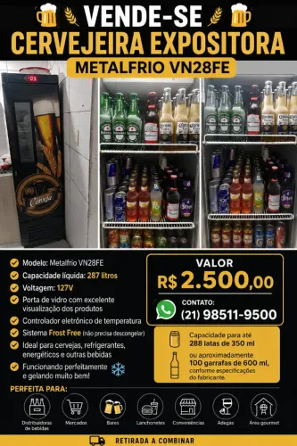 Expositora cervejeira vertical 