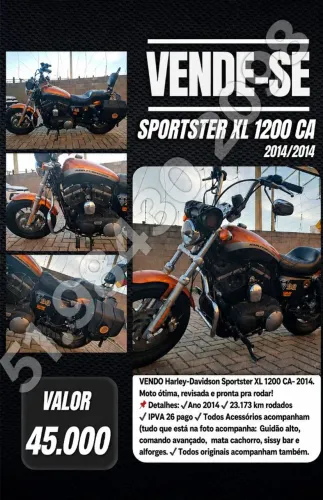 Harley-Davidson Sportster XL 1200 CA - 2014<br><br>*Harley-Davidson Sportster XL 1200 CA· 2014
