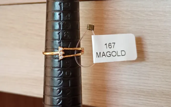 Anel 3 pingos semijoia, Magold