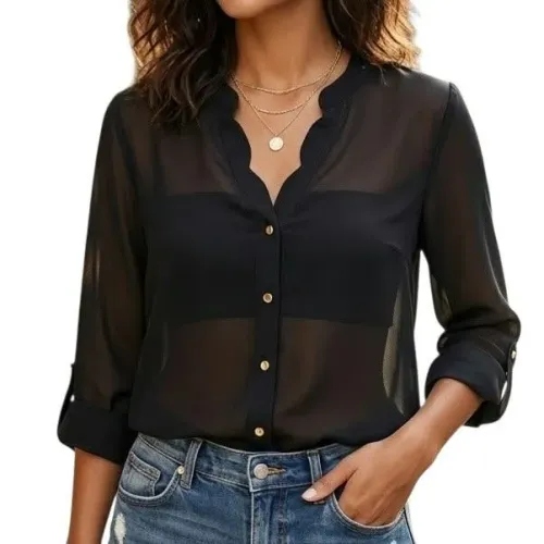 Camisa forever 21 preta tam p