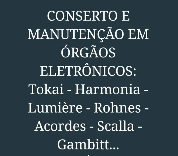 Conserto e manutenção em órgãos 