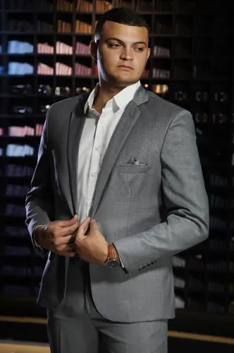 TERNO 100% LÃ FRIA CINZA