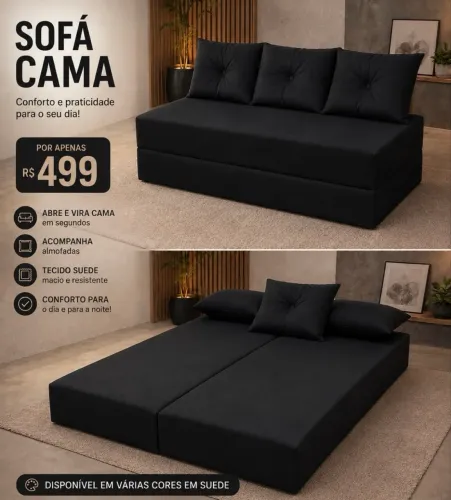 SOFÁ-CAMA | CONFORTO E PRATICIDADE!