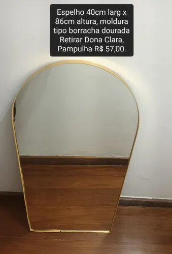 Espelho 40x86cm altura borda emborrachada