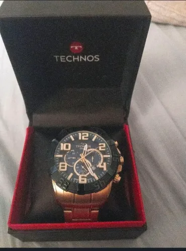 Relógio technos banhado a ouro original novo 