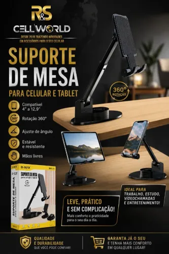 Suporte de Mesa de Celular e Tablet.
