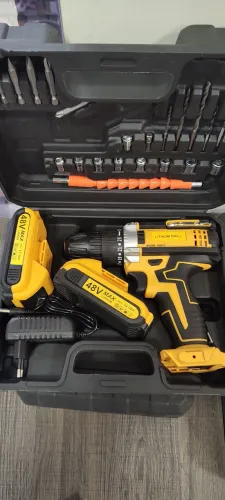 Parafusadeira furadeira 48v kit completo com maleta