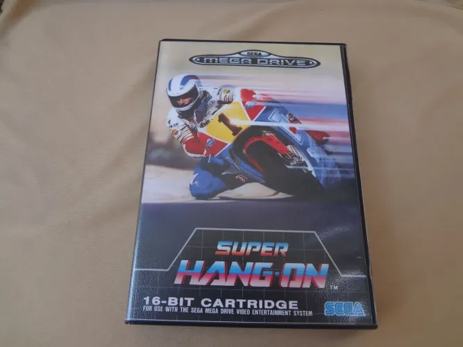 Super Hang On - Mega Drive - Caixa, Manual e Encarte Reprô
