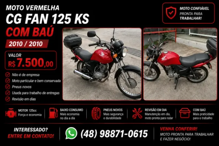 CG Fan 125 KS com Baú - 2010/ 2010