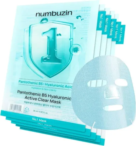 Máscara facial Numbuzin No.1 Pantothenic B5 + Hyaluronic Active Clear Mask