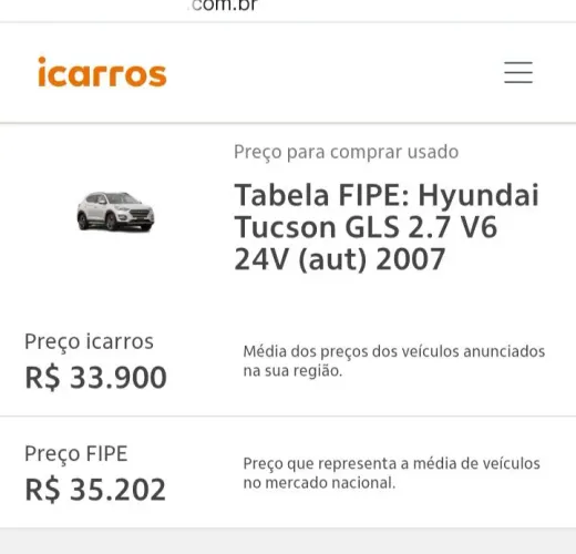 Hyundai Tucson 2.7 MPFI 24V 175cv Aut. 2007