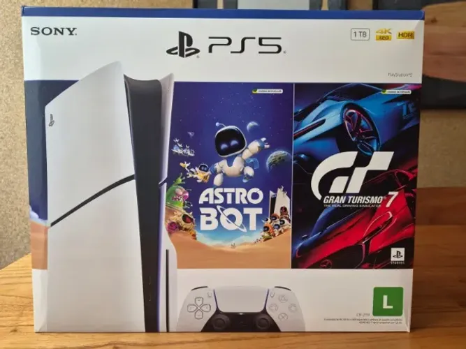 PS5 Com Leitor de Disco + 2 Jogos, Novo e Lacrado, SSD 1 TB, Garantia e Nota