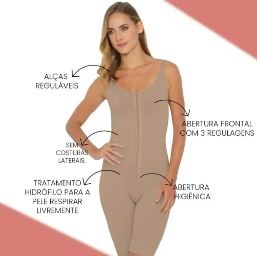 Body modelador pós cirurgia plástica de abdominoplastia