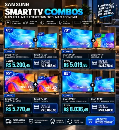 COMBÃO DE TV NA PROMOÇÃO!