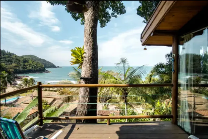 Chalé Baguari com hidromassagem - Praia Vermelha do Centro, Ubatuba-SP